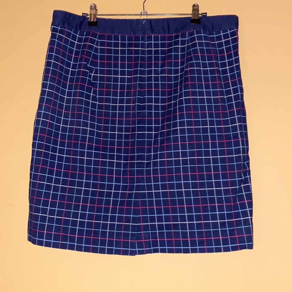 Tommy Hilfiger 2 Pocket Small Windowpane Navy Blue Plaid Mini Skirt. Size 12 - Picture 5 of 8